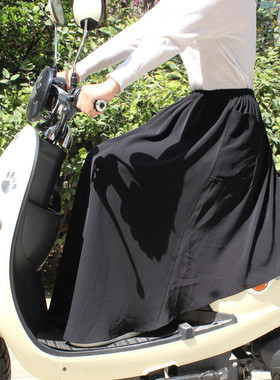 .骑电动摩托车挡风被挡腿两穿防走光半身裙大码一片式防晒裙子夏