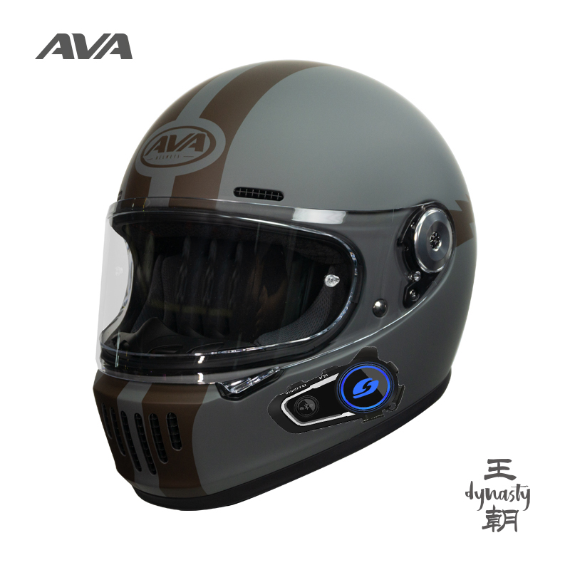 正品AVA王朝头盔复古摩托车碳纤维国潮巡航玻璃纤维男女机车全盔