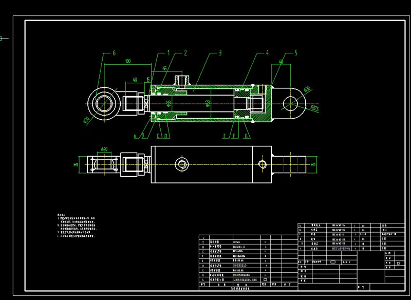 单杆双作用液压缸综合课程资料说明 包含CAD图液压缸参考资料素材