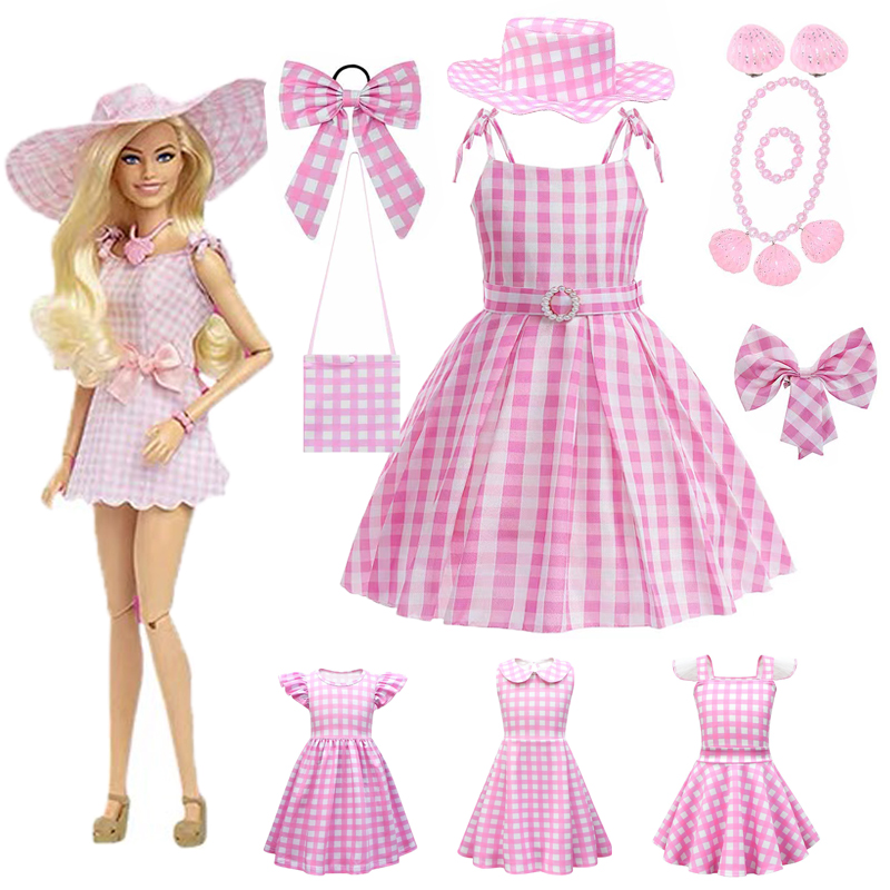 芭比公主裙女童芭比秀舞蹈服粉色连衣裙芭比娃娃同款cos演出衣服