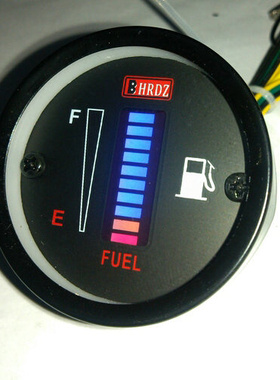 摩托车/汽车仪表改装 配件LED显示电W子油表/铁壳发光条可调油量