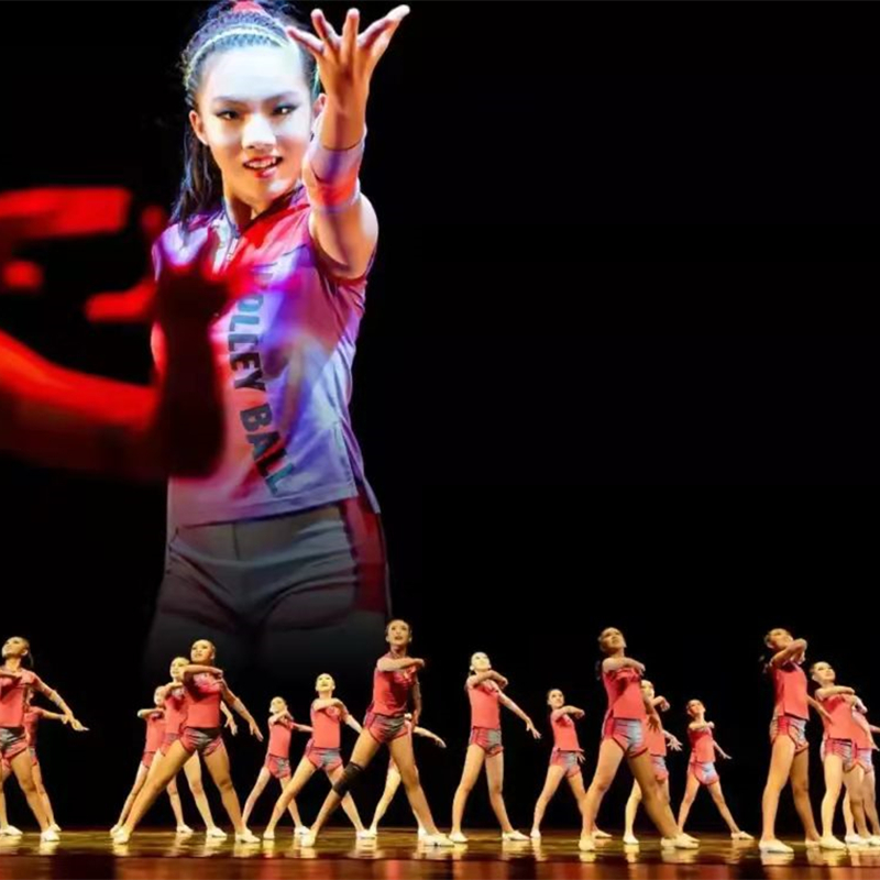 第十一届小荷风采向你们学习幼儿演出服中国女排啦啦操表演舞蹈服