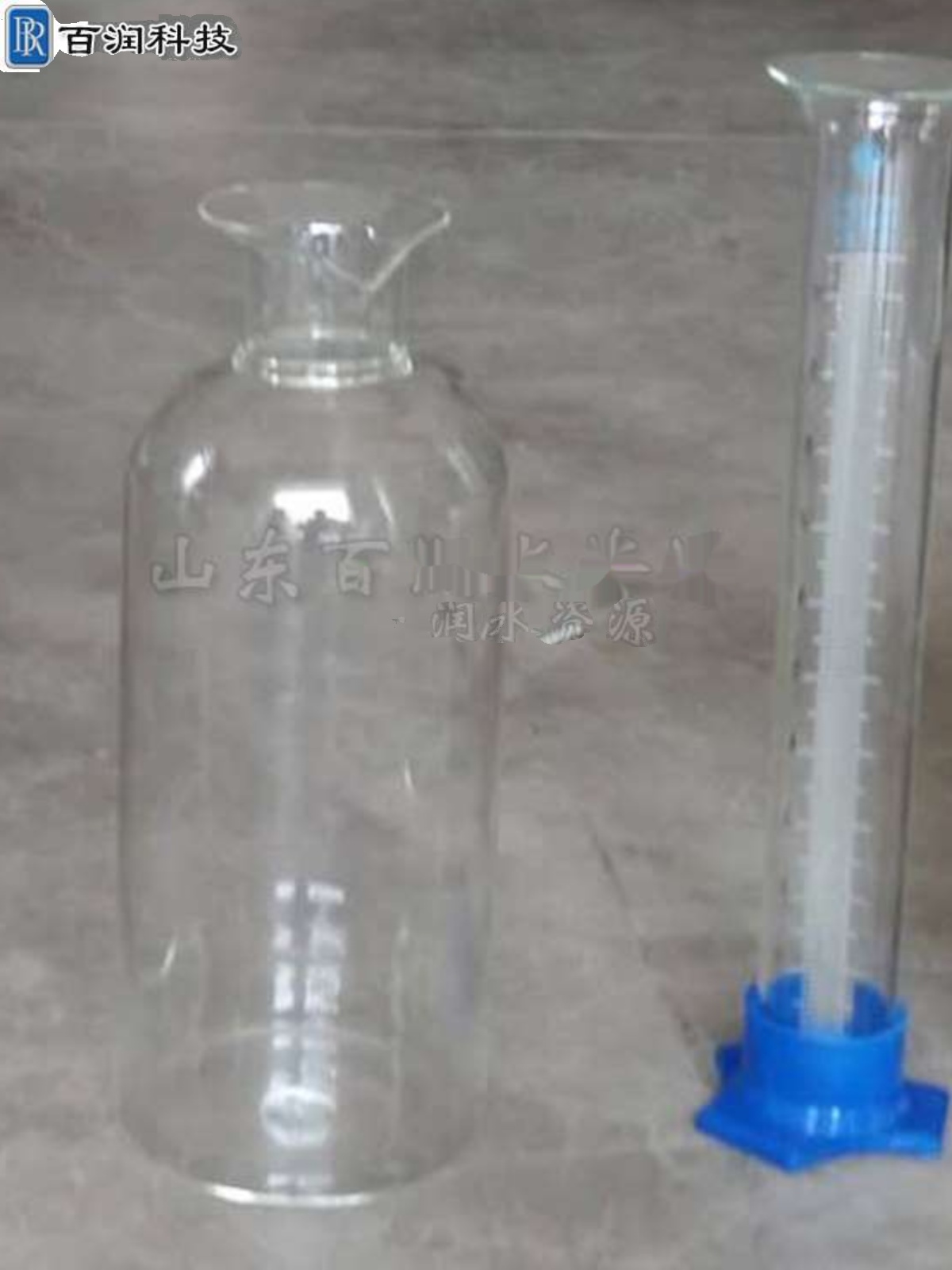 新玻璃储水瓶量杯量文局水位测量量筒雨量计专用读数水杯。。