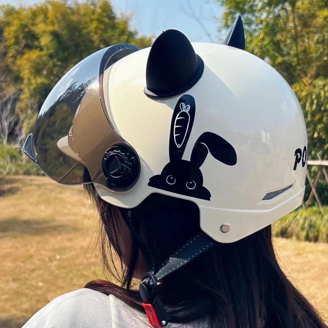 3C认证新国标电动电瓶摩托车头盔夏季安全帽可爱男女四季通用半盔