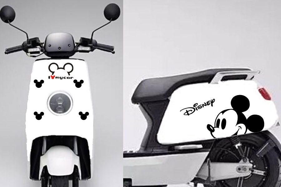 小龟王小牛Ns1M+电动车踏板贴纸个性装饰卡通米奇车贴摩托车贴画