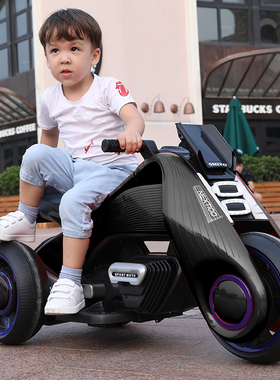 儿童电动摩托车女宝宝三轮车3-6岁小男孩充电瓶车玩具车可坐人