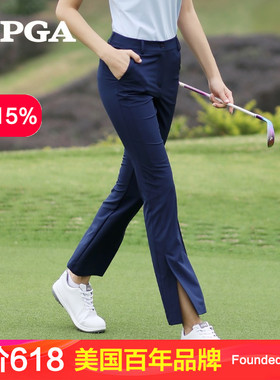 美国PGA高尔夫裤子女夏季薄款女裤长裤微喇叭运动女装高弹POLO衫