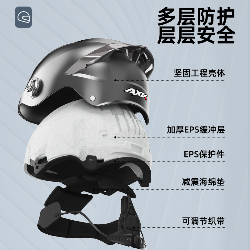 新款新国标3C认证电动摩托车头盔男女士夏季骑行电瓶女四季通用安