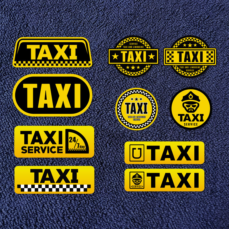 TAXI反光车贴的士标志网约汽车个性创意电动摩托车身出租车装饰贴