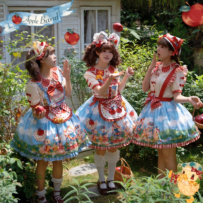 大全套预约星辰幻想《红苹果乐园》Lolita美式复古可爱娃娃JSK裙