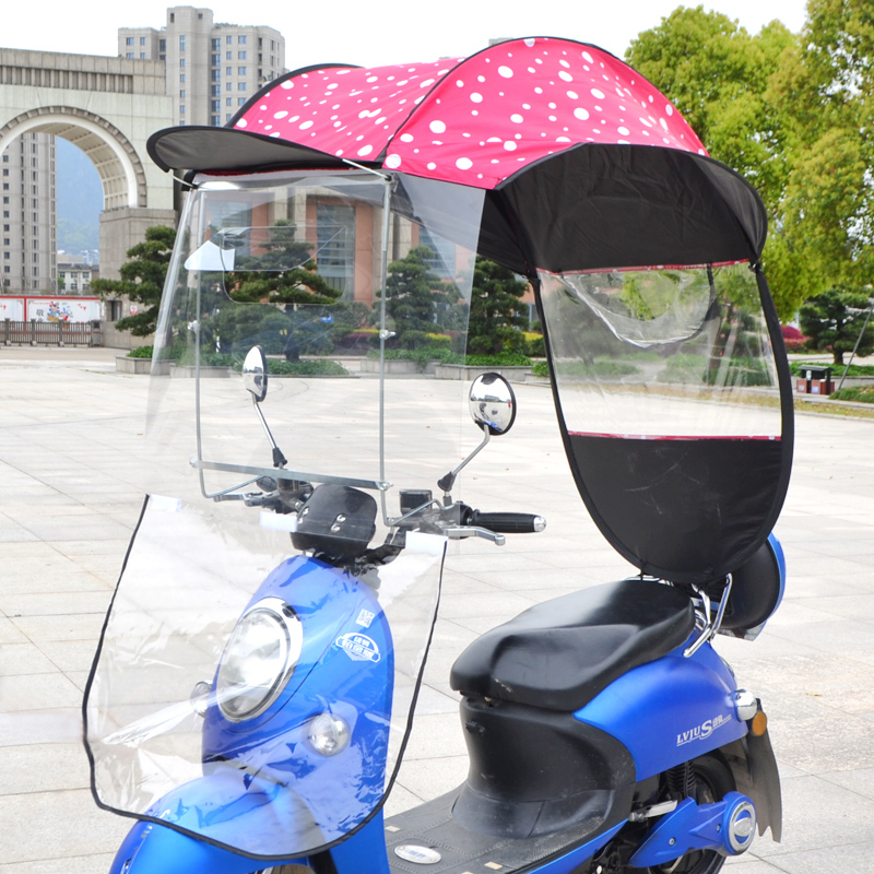 电动车车棚雨棚电瓶车踏板摩托车挡风防晒防雨加厚遮阳伞雨篷新款