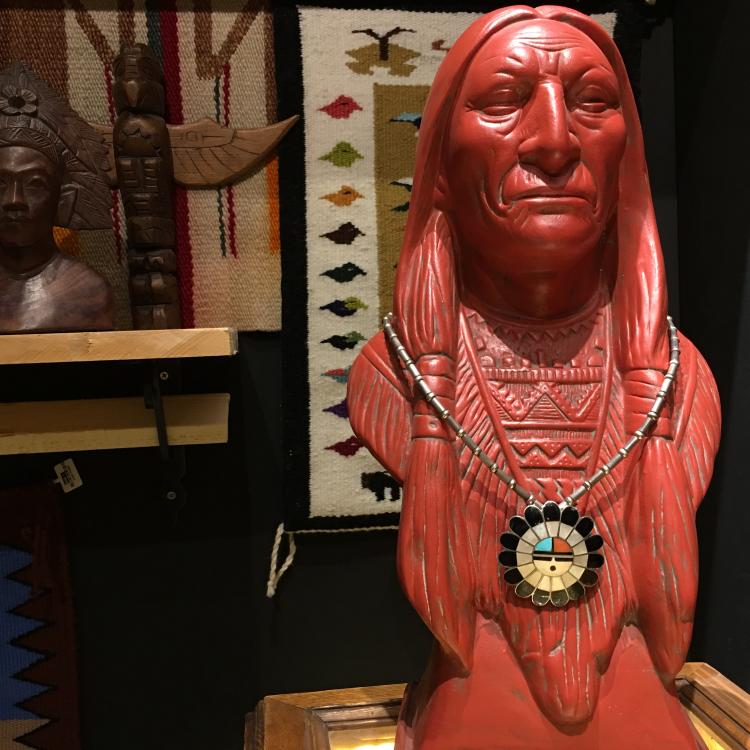 1950s美国印第安ZUNI部落太阳脸图腾纯银古董个性百搭琉璃珠项链