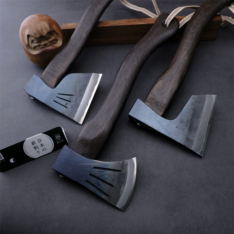 日本劈柴小手斧夹钢锻造木工绒斧马斧开山户外野营斧子