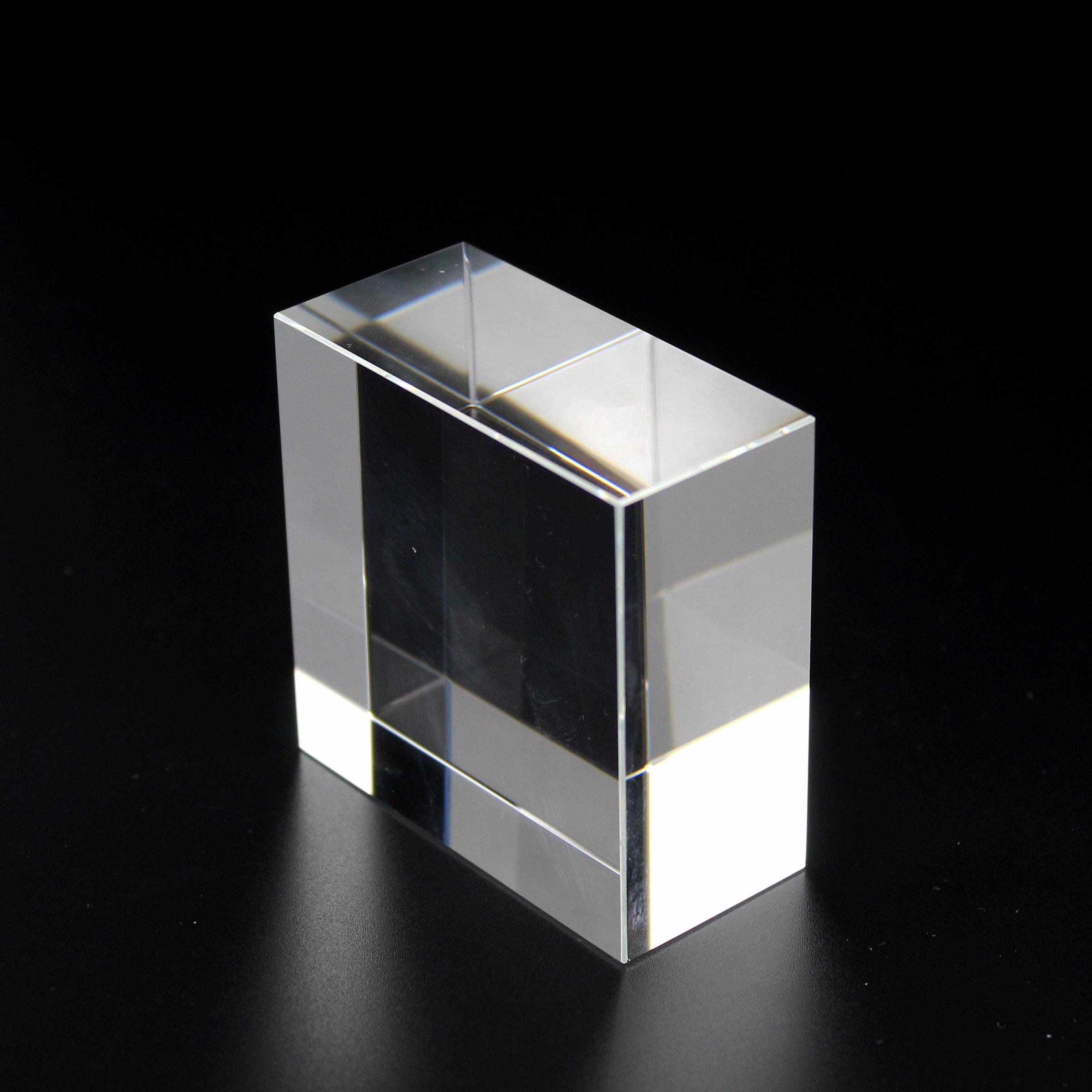 水晶底座k9人造水晶长方体玻璃水晶方体可内雕刻字LOGO白胚料定制