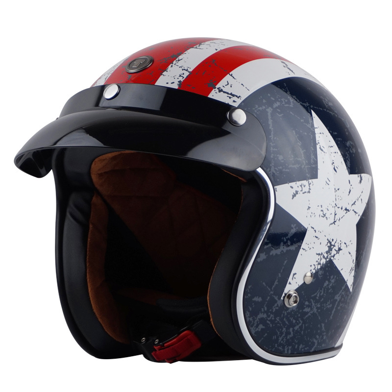 正品美国TORC T50摩托车复古盔美国队长哈雷头盔太子盔半盔