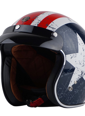 正品美国TORC T50摩托车复古盔美国队长哈雷头盔太子盔半盔