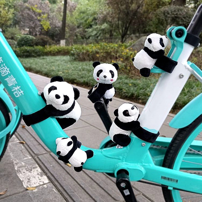 儿童平衡山地自行车上的挂件装饰品创意配件大全可爱配饰小熊猫趴