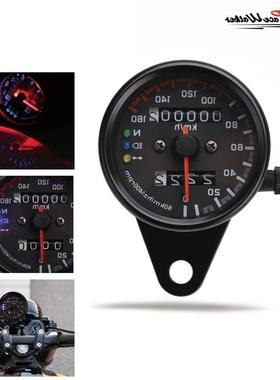 跨境热卖 摩托车车速里程表 通用改装速度仪表12VLED指示灯码表