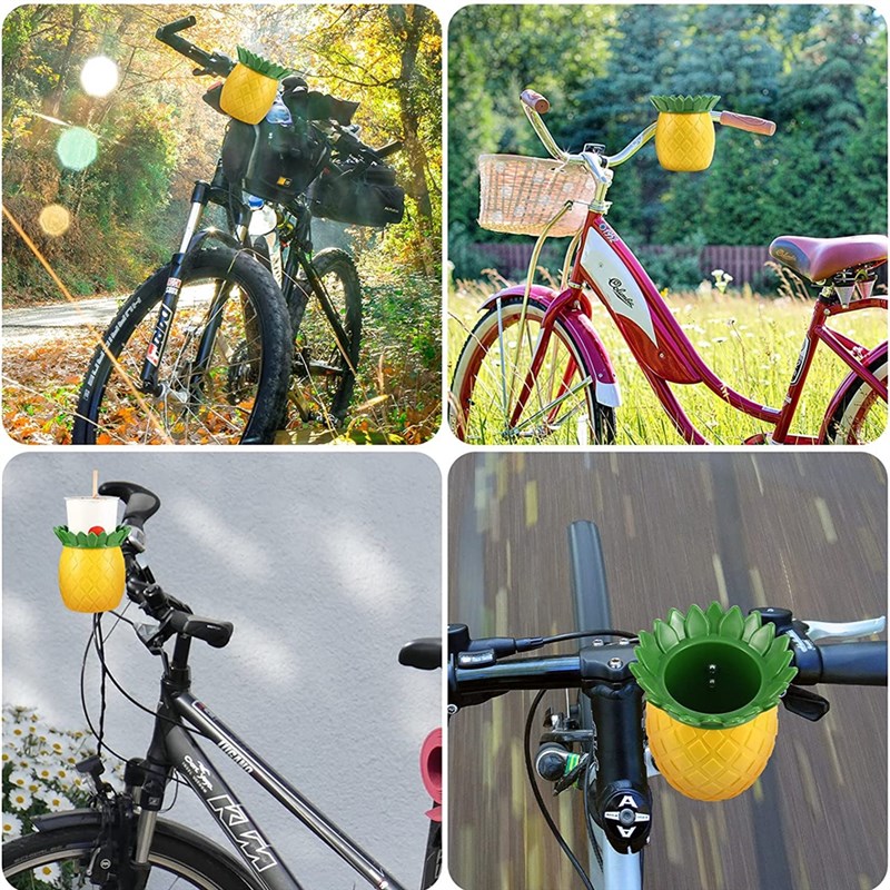 推荐自行车可爱凤梨杯架复古单车水杯架摩托咖啡奶茶杯托童车水壶