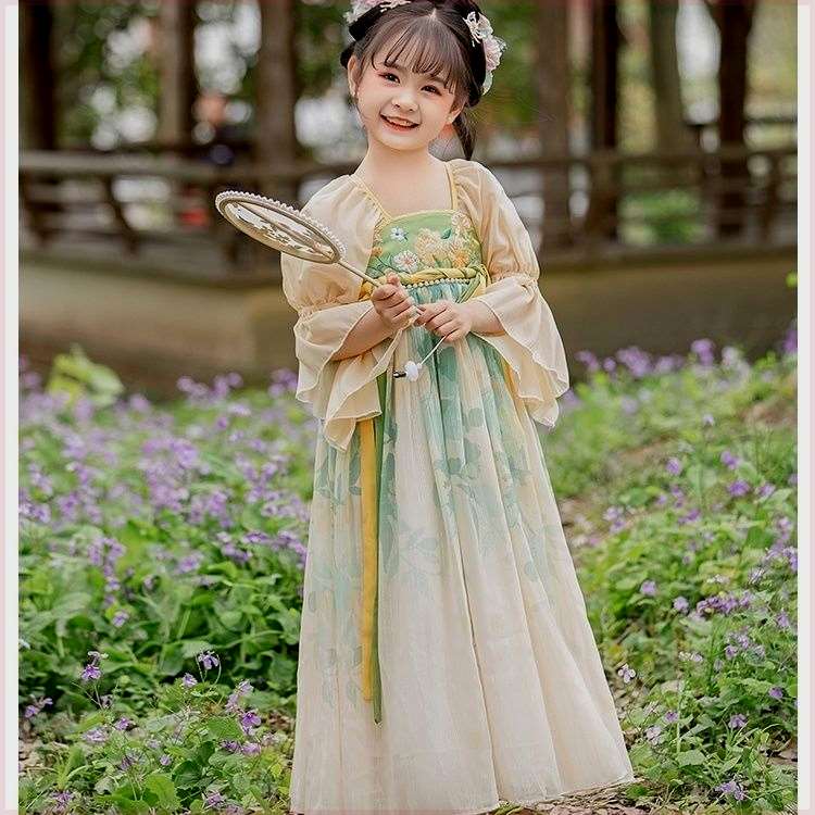 女童汉服儿童古装2023夏季薄款中国风小女孩古代超仙女连衣裙子春