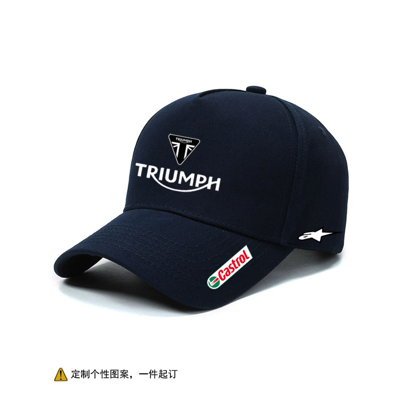 凯旋Triumph摩托车厂队帽子男休闲运动车队定制图案棒球帽广告帽