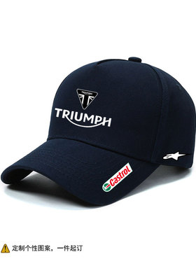 凯旋Triumph摩托车厂队帽子男休闲运动车队定制图案棒球帽广告帽