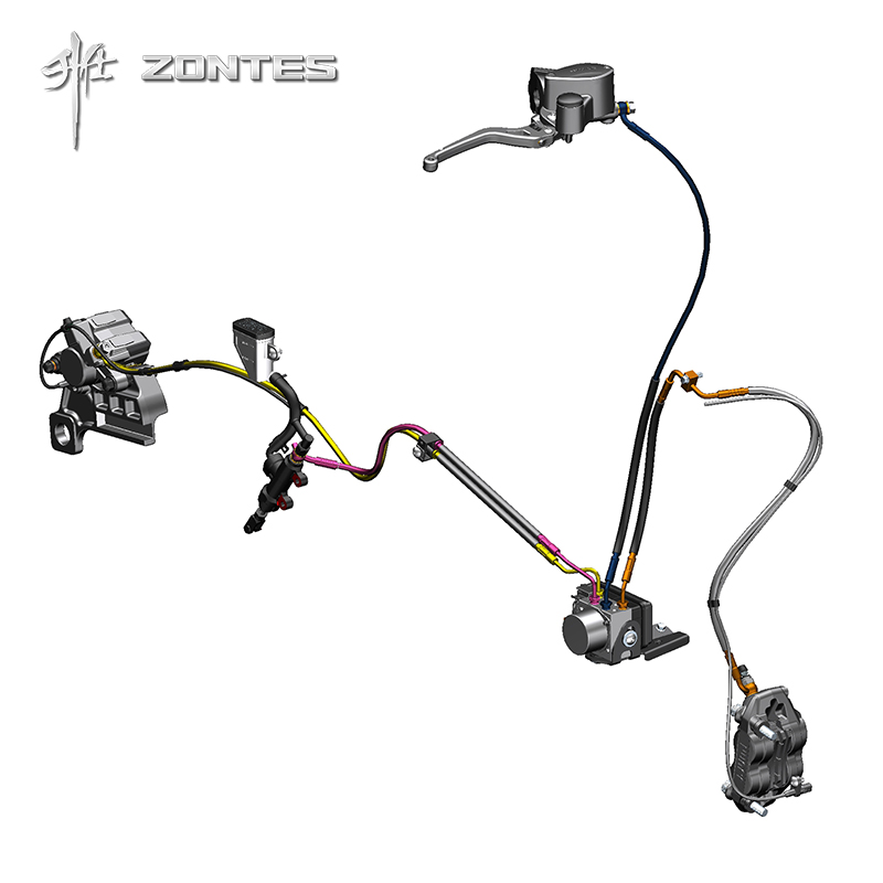 ZT350GK升仕摩托车前后碟刹车泵总成主泵卡钳控制单元刹车片ABS