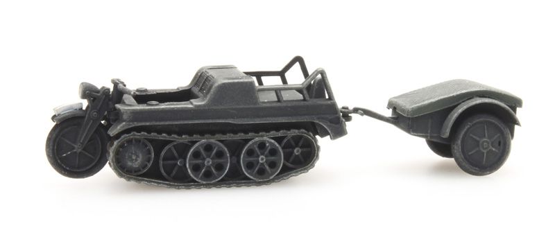 HO 成品 Artitec WW II 二戰德軍SdKfz 2 半履帶摩托車帶拖車系列