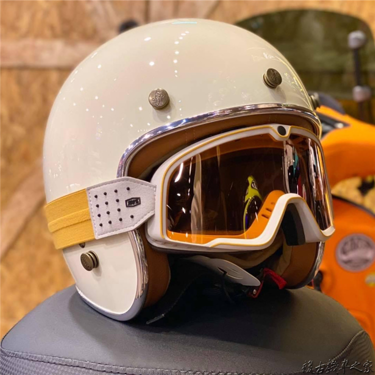 台湾MODER复古vespa姜戈RA踏板摩托车头盔3/4半盔男女款3C安全帽