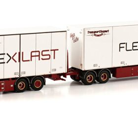 1:50 e斯堪尼亚 R6 6X2 箱式拖挂卡车模型 FLEXILAST 01-3767