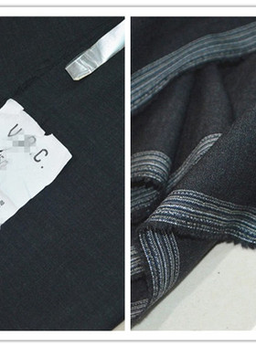 碳黑色意大利产vbc纯羊毛四季款抗皱精纺面料设计师西装西裤布料