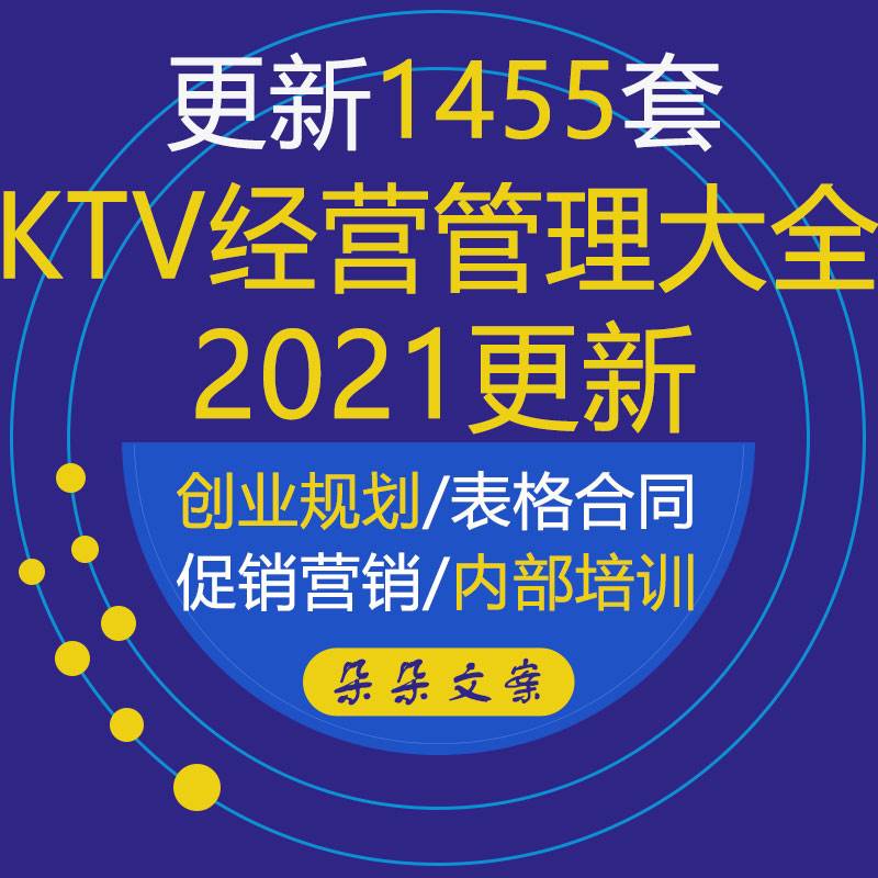 KTV娱乐会所开业筹备经营管理方案制度岗位职责服务流程内部培训