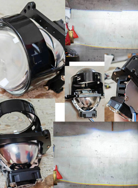 厂高清LED双光透镜12vLED大灯改装摩托车远近光通用3寸不用接线组