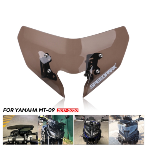 适用于YAMAHA MT-09 2017-2020年挡风护胸镜摩托车改装挡风玻璃板