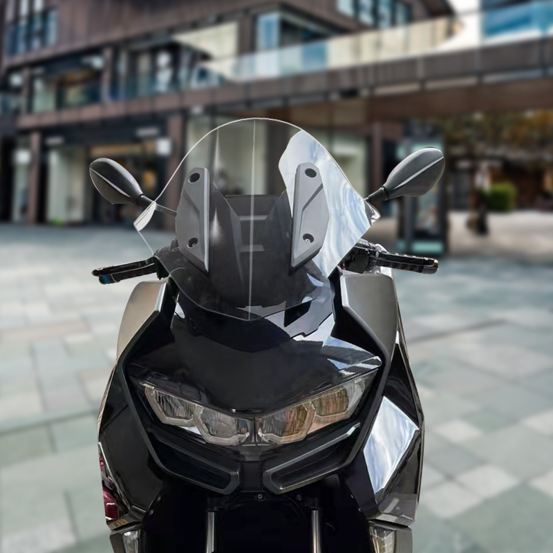 适用于宝马C400GT摩托车改装前挡风玻璃竞技风挡战斗版风镜圆头款