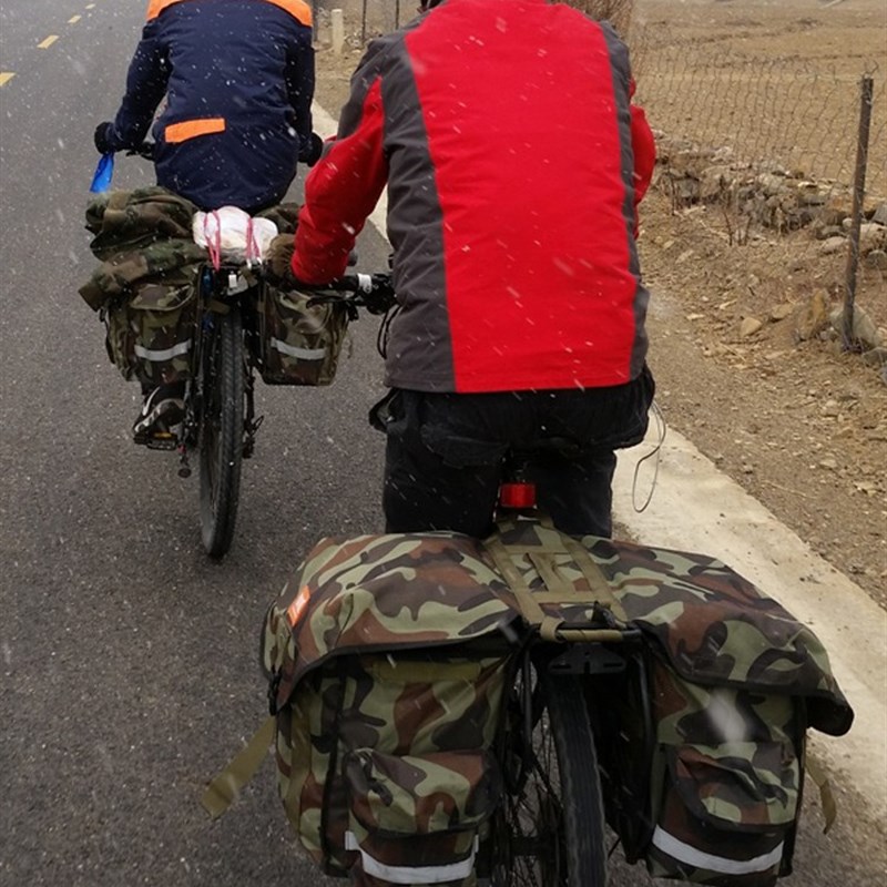 骑橙户外山地摩托车长途骑行旅行驮包川藏货架防水帆布驮包驼包