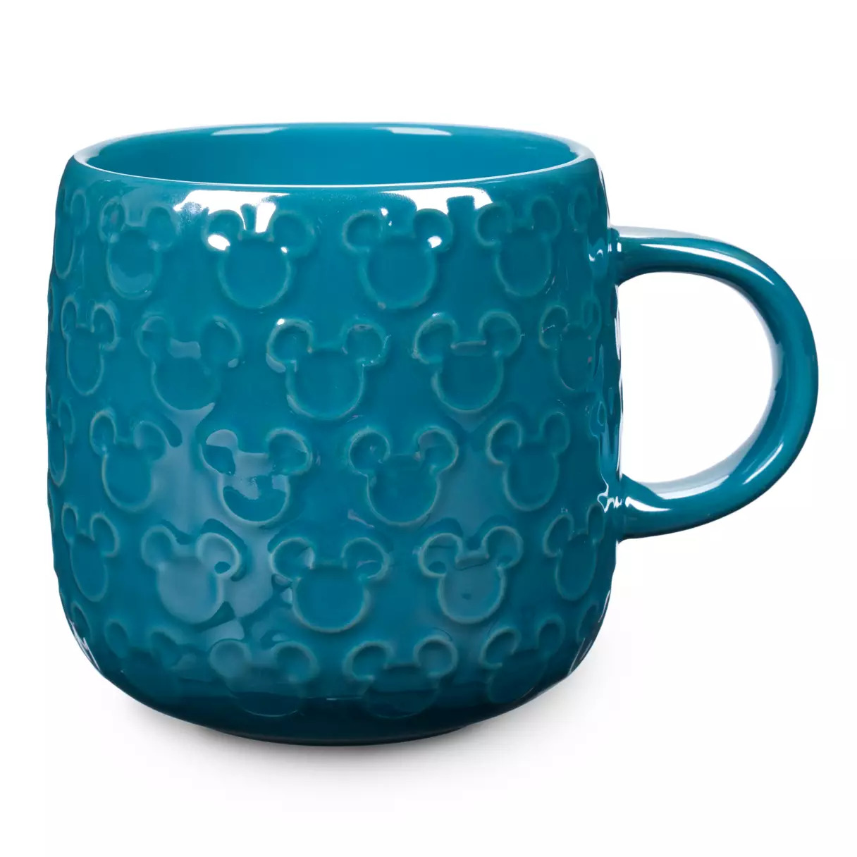 【Disney美国代购】Aqua海蓝色米奇浮雕头像陶瓷马克杯