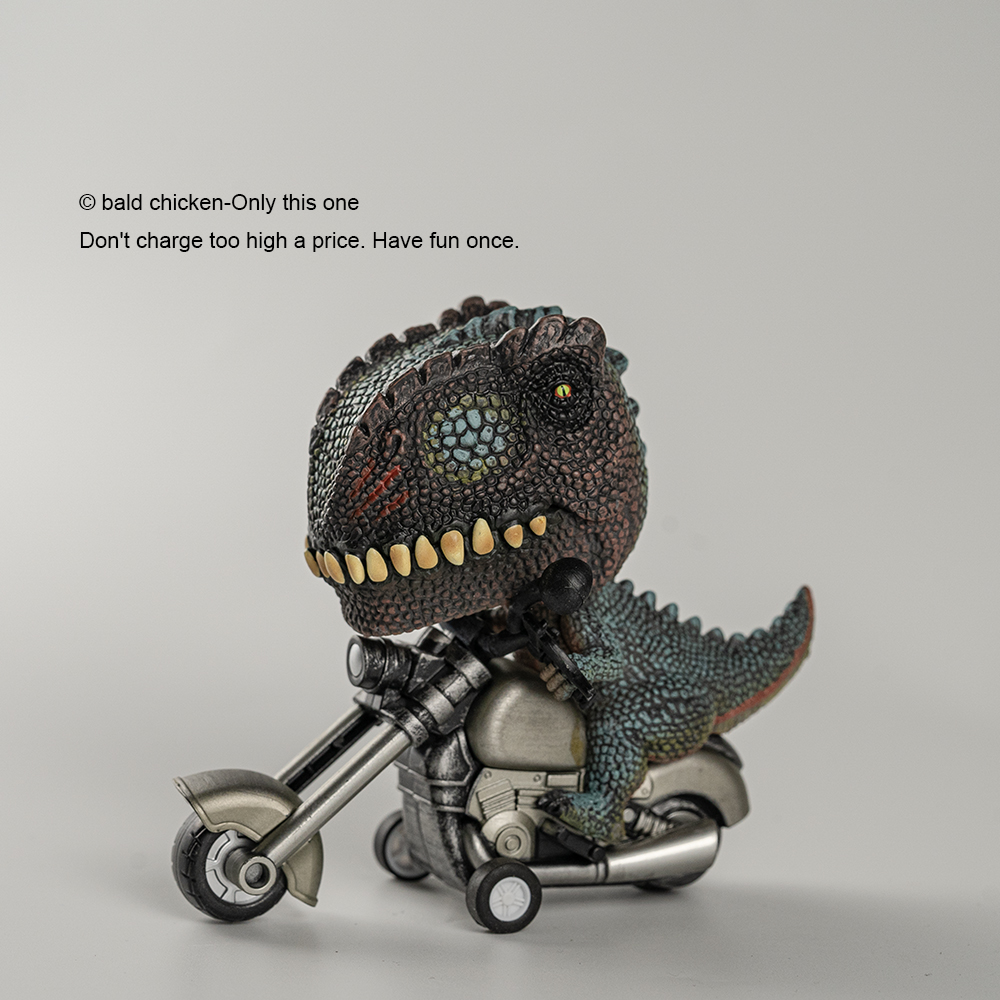 无聊了看看霸王龙恐龙骑野摩托车小孩子儿童玩具惯性行驶无需电池