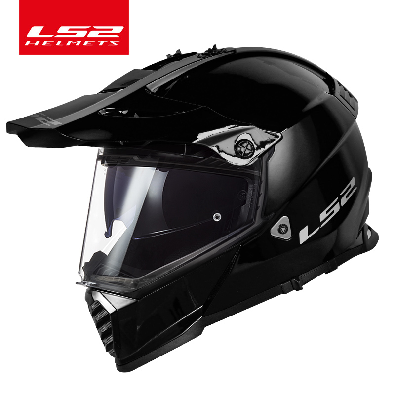 高档LS2摩托车拉力盔双镜片头盔男女士越野公路赛车全盔四季机车
