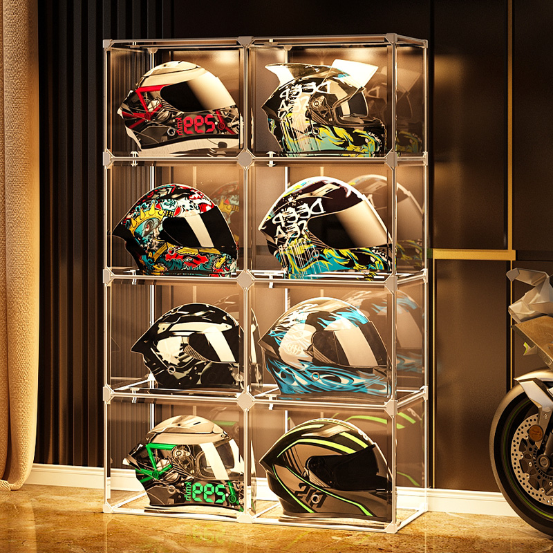 头盔放置架子摩托车帽子柜家用放置架展示盒头盔落地摆放架收纳架