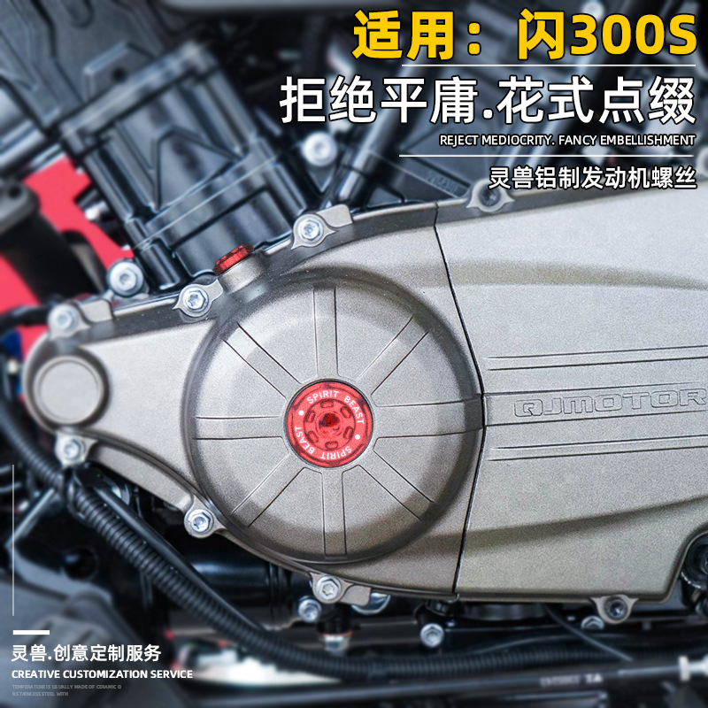 适用QJ300-12钱江闪300S摩托车发动机磁电机左边盖螺丝盖螺钉螺帽