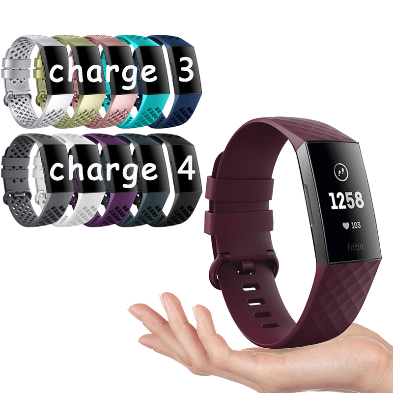 Fitbit charge4智能手表运动表带charge3手环通用防水腕带男女款