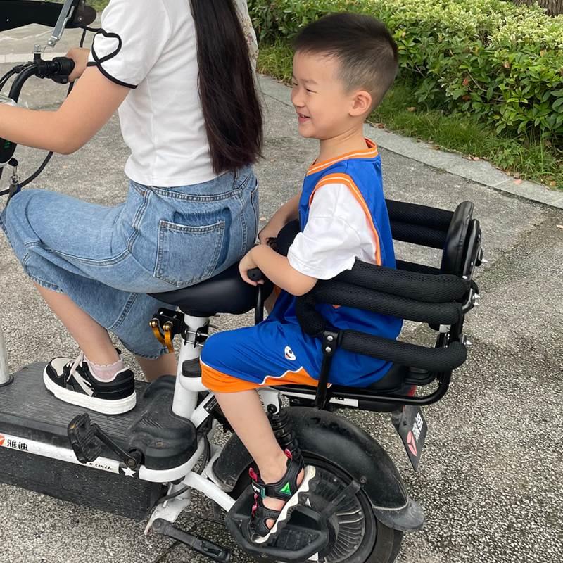 电动车儿童坐椅子后置护栏摩托车用宝宝安全座椅单车电瓶车后座位