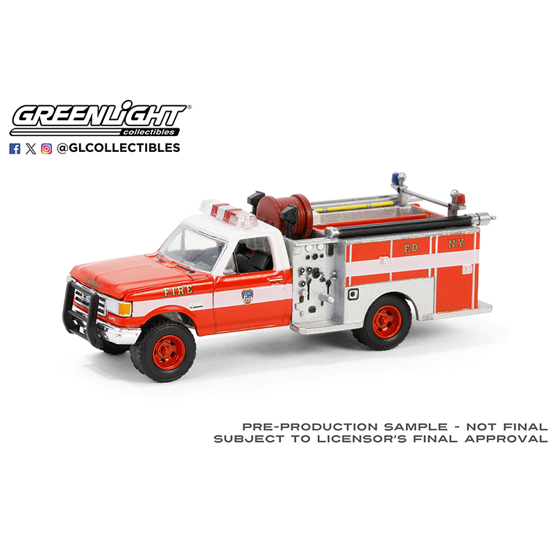 绿光 1:64 1987 Ford 福特 F-350 小型泵式消防车_FDNY 30502