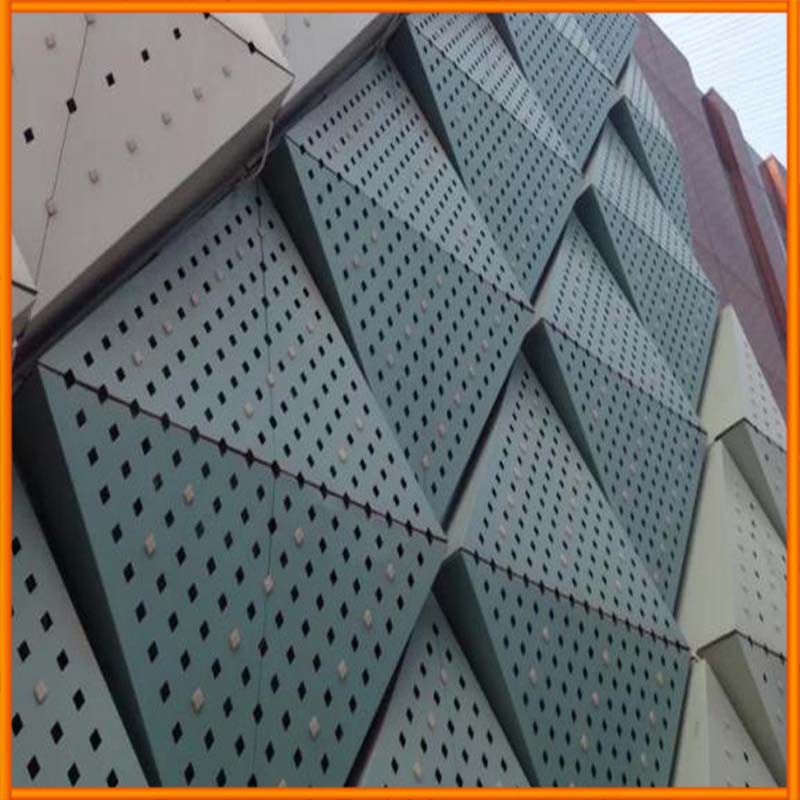 5mm厚冲穿孔铝单板镂空幕墙面装饰木纹转印花纹氟碳外墙加工定制