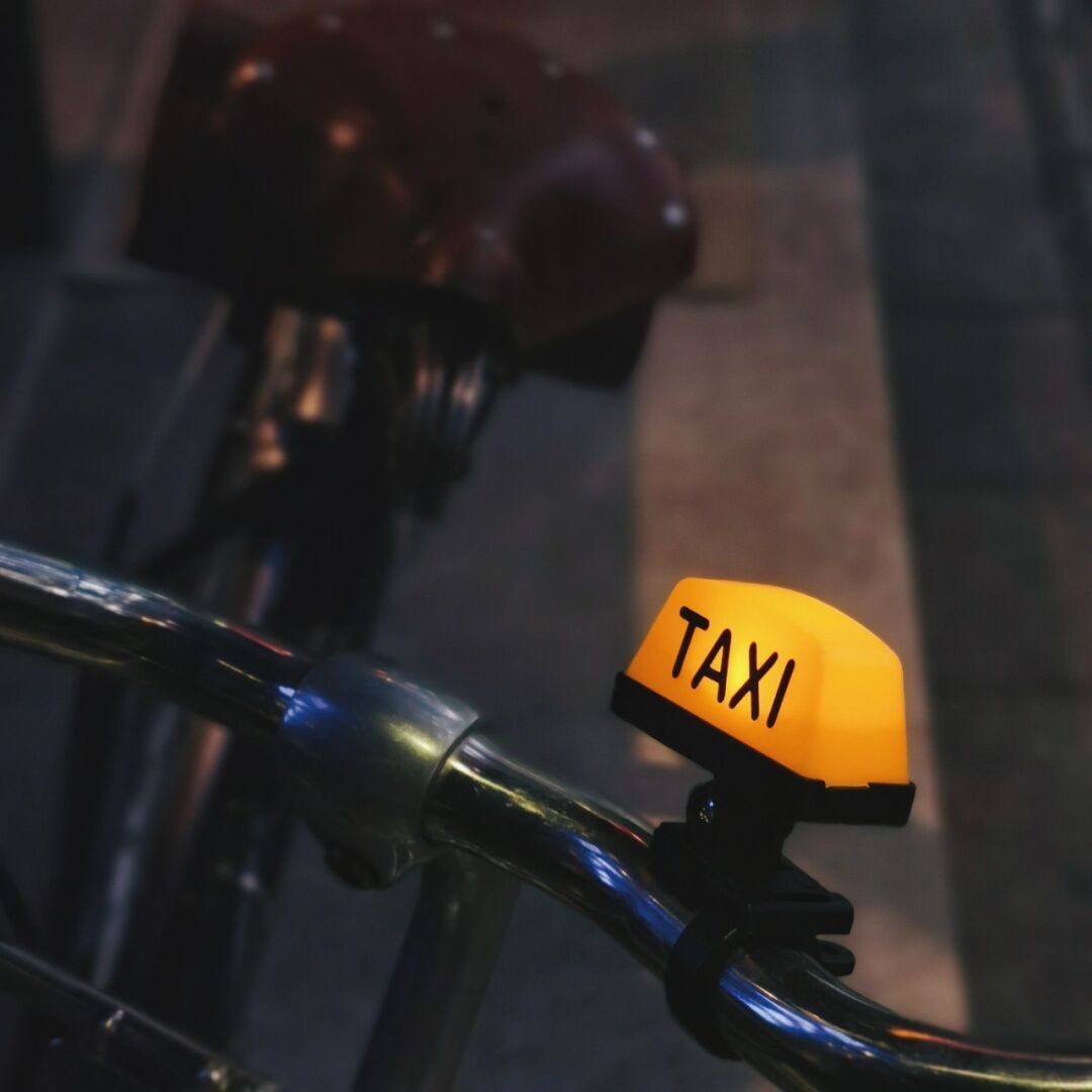 适用小布brompton摩的灯头盔小装饰自行车灯taxi改装配件电动车把
