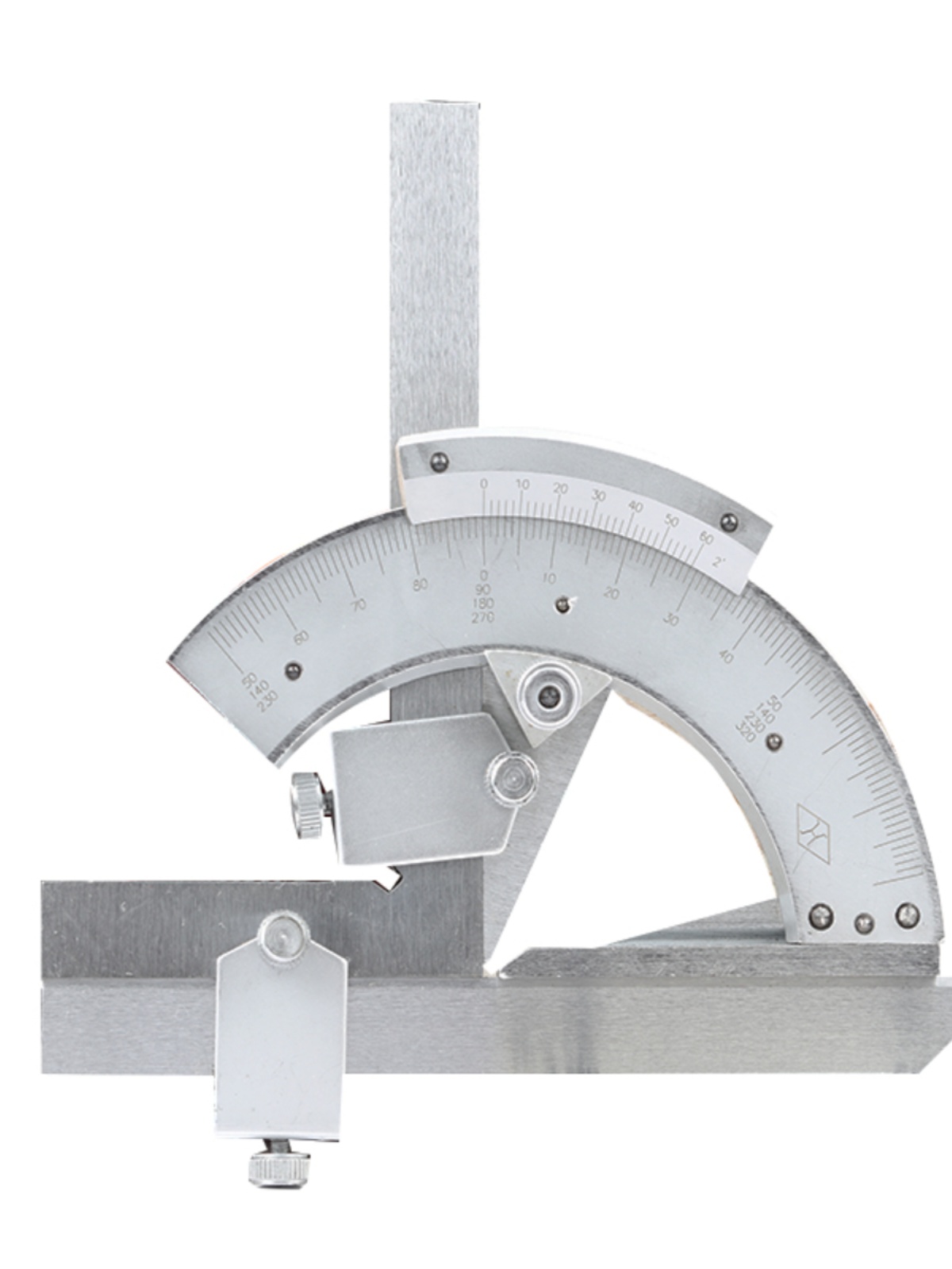 新申菱万向角度尺0320度量角器半圆高精度不锈钢多功能角度测量品