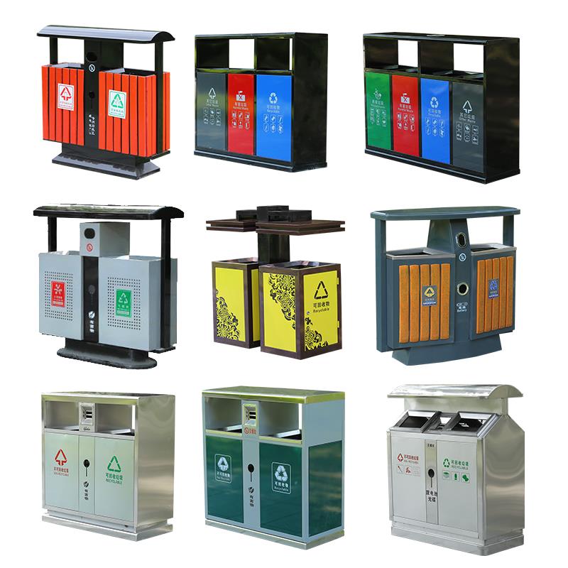 户外垃圾桶大号不锈钢环卫室外公园景区小区分类果皮箱定制垃圾箱