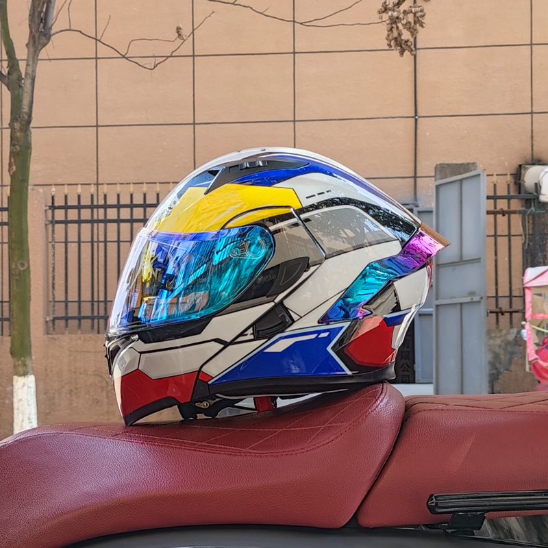 OZ摩托车头盔全式双镜揭面盔四R991旅行拉力全盔蓝牙覆季个性3C认