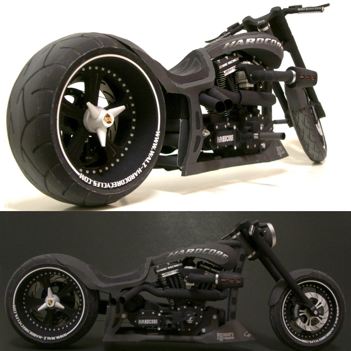 儿童益智DIY立体手工制作保时捷摩托车摩托机车仿真车模3D纸模型